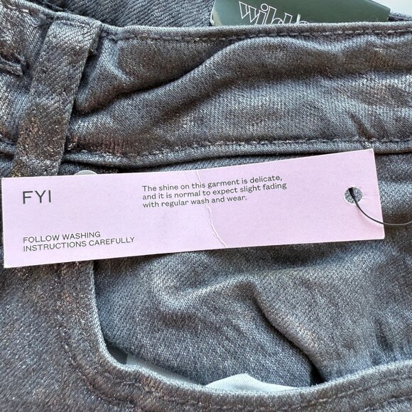 Wild Fable High-Rise Baggy Jeans Women 00 Silver Metallic Relaxed Fit Style - Picture 3 of 7